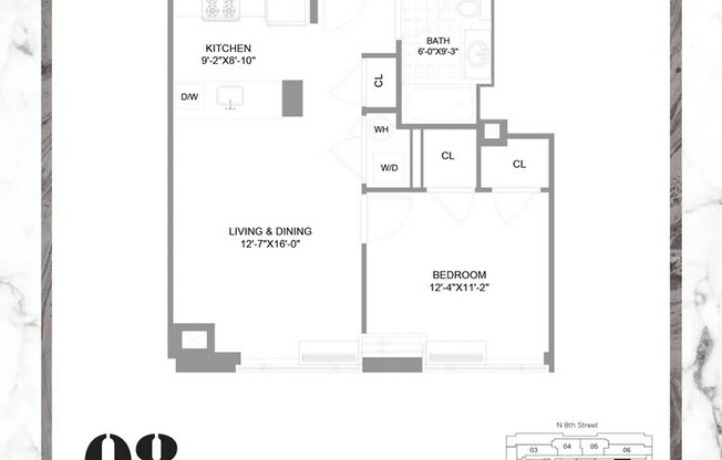 1 bed, 1 bath, $5,400, Unit 2_708