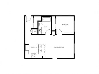 1 bed, 1 bath, 614 sqft, $1,799