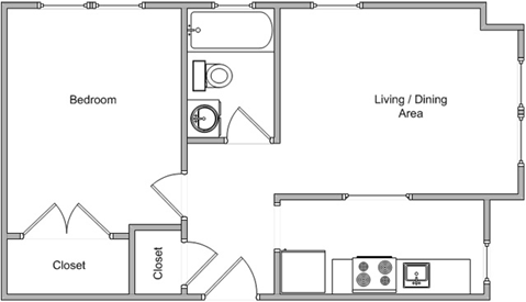 1 bed, 1 bath, 750 sqft, $1,541