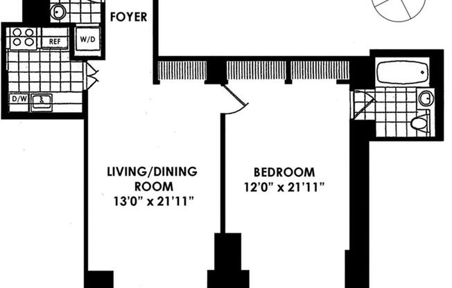 1 bed, 1.5 baths, 900 sqft, $6,500, Unit 15B