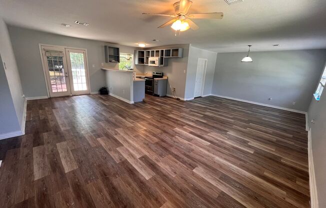 3 Bed , 2 bath on a .5 acre lot.