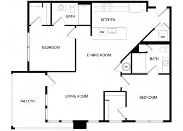 2 beds, 2 baths, 1,024 sqft, $2,300