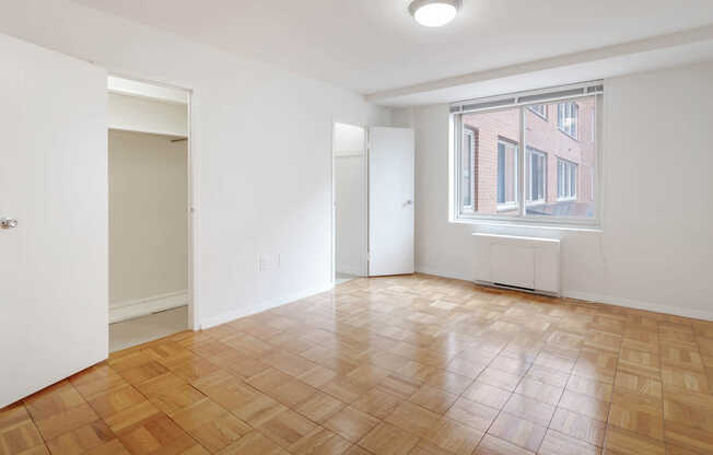 Bedroom with Parquet Flooring