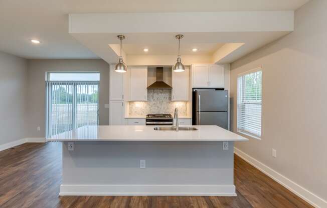 Kitchen at the Quarry Apartments in DeWitt Michigan