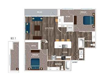 2 beds, 2 baths, 1,266 sqft, $1,688