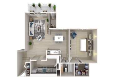 1 bed, 1 bath, 901 sqft, $1,668