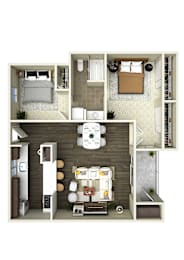 2 beds, 1 bath, 847 sqft, $1,495