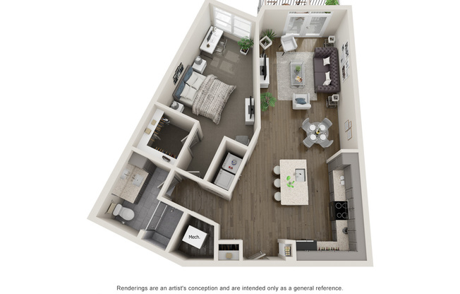 1 bed, 1 bath, 905 sqft, $2,585