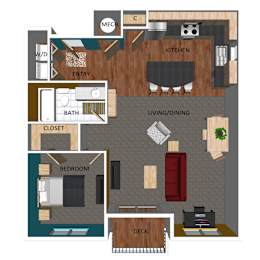 1 bed, 1 bath, 798 sqft, $1,165