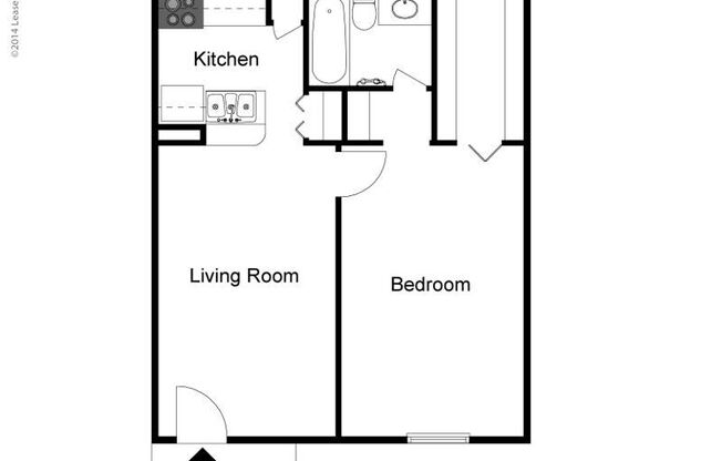 1 bed, 1 bath, 558 sqft, $935