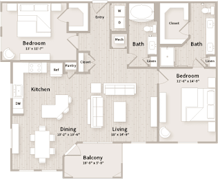 2 beds, 2 baths, 1,271 sqft, $1,838