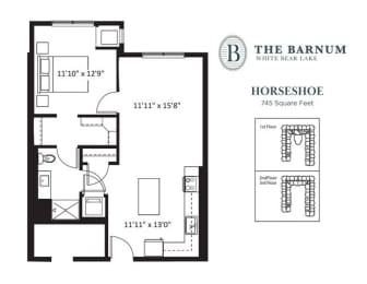 1 bed, 1 bath, 745 sqft, $1,535