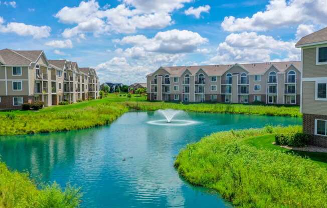 Lake With Lush Natural Surrounding at Fieldstream Apartment Homes, Ankeny, IA, 50023