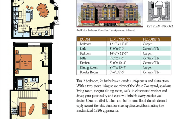 2 beds, 2.5 baths, 1,467 sqft, $2,730