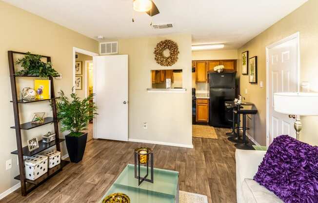 Model Living Area at Walnut Creek Crossing Apartments in Austin, Texas, TX