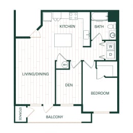 1 bed, 1 bath, 845 sqft, $1,670