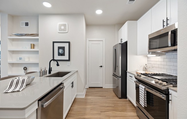 Kitchen with Gas Range Stove