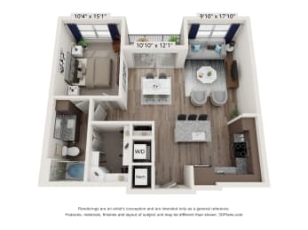 1 bed, 1 bath, 874 sqft, $1,758