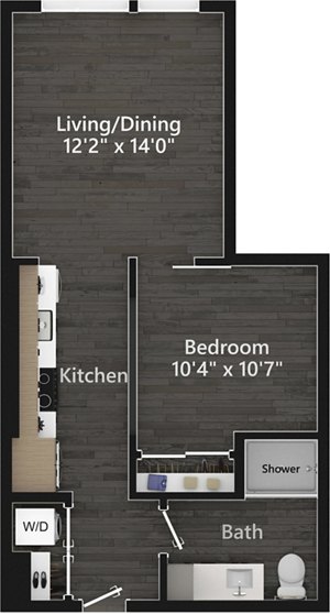 1 bed, 1 bath, 585 sqft, $2,276