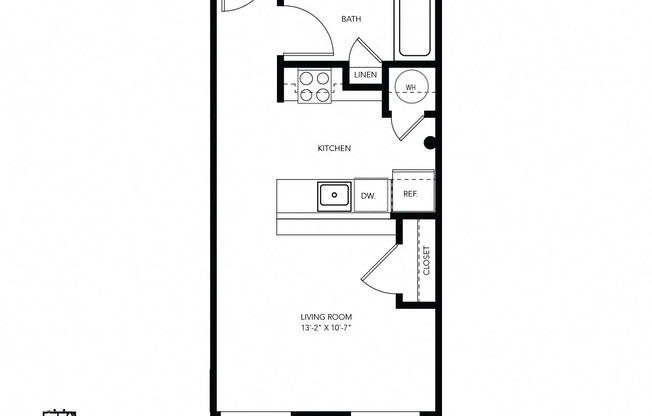 Studio, 1 bath, 559 sqft, $1,051