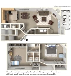 2 beds, 1.5 baths, 1,250 sqft, $1,749