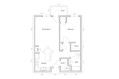 1 bed, 1 bath, 758 sqft, $1,335