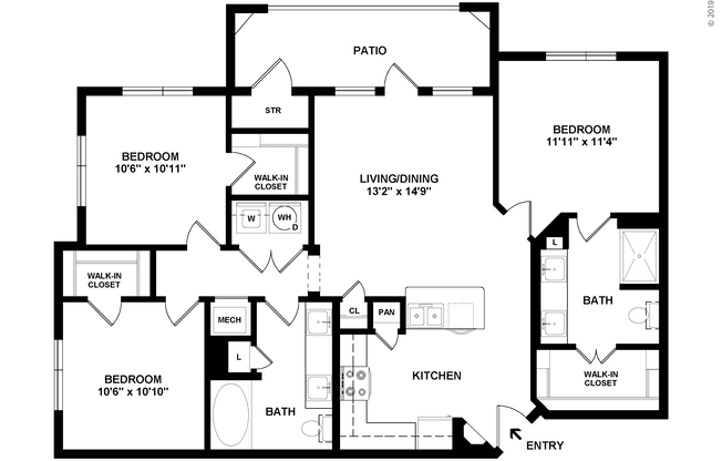3 beds, 2 baths, 1,154 sqft, $1,930
