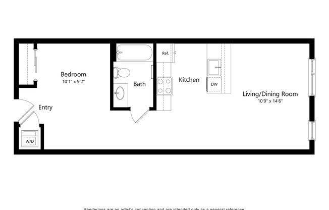 Studio, 1 bath, 619 sqft, $1,965, Unit 236