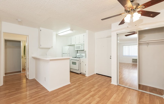 Kitchen with White Appliances and White Cabinets