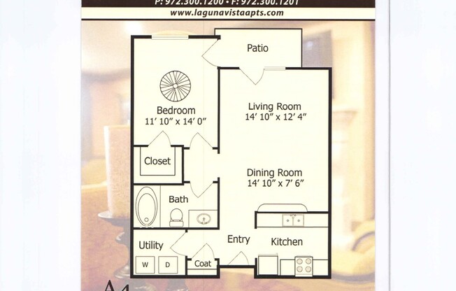 1 bed, 1 bath, 846 sqft, $1,399