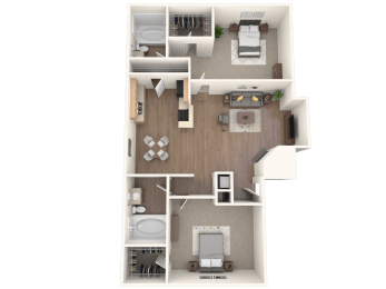 2 beds, 2 baths, 900 sqft, $1,273