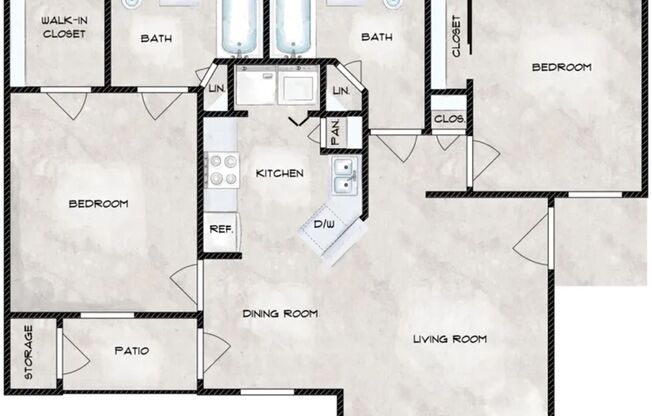 2 beds, 2.5 baths, 880 sqft, $1,175, Unit 1708