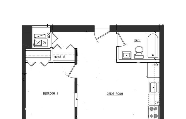 1 bed, 1 bath, $1,575, Unit 106