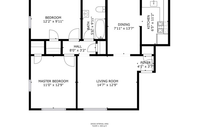 2 beds, 1 bath, 850 sqft, $1,690, Unit 4112A6