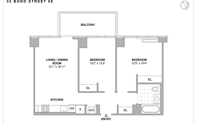 2 beds, 1 bath, $5,540, Unit 2108