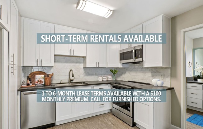 short term rentals available to 6 month lease rents available with a 500 monthly premium