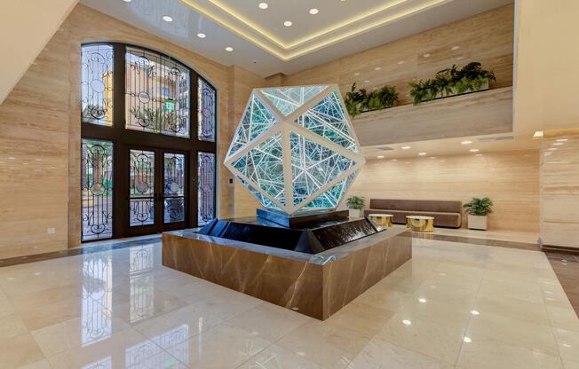 a glass display case