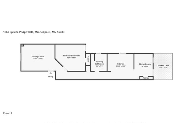 1 bed, 1 bath, 655 sqft, $1,145, Unit 1406-01