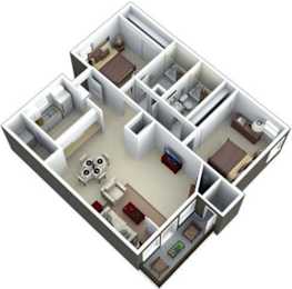 2 beds, 2 baths, 906 sqft, $1,627