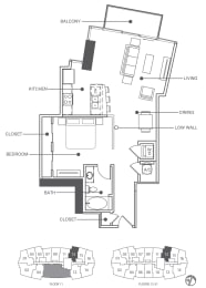 1 bed, 1 bath, 828 sqft, $2,155