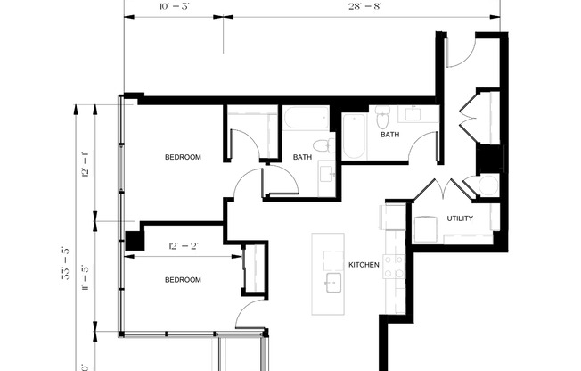 2 beds, 2 baths, 1,057 sqft, $4,495, Unit 414
