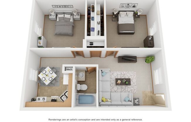 2 beds, 1 bath, 832 sqft, $995, Unit 1233-08