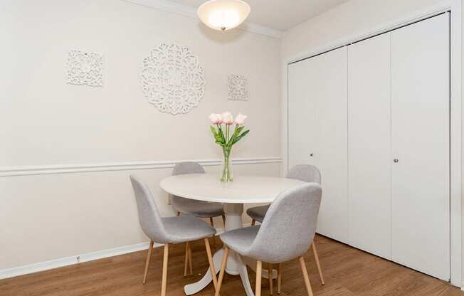 Apartment Dining Area with Wood-Style Flooring