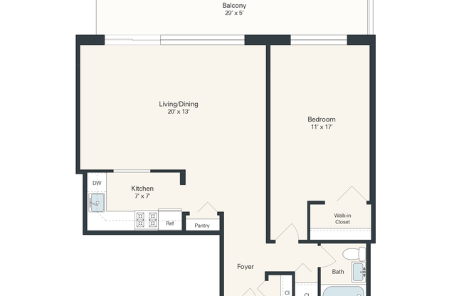 1 bed, 1 bath, 792 sqft, $1,517