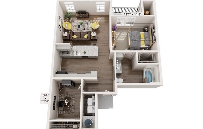 1 bed, 1 bath, 916 sqft, $1,635, Unit 10110