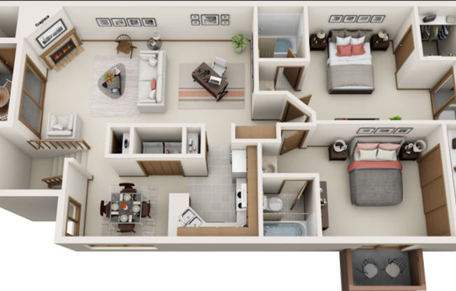 2 beds, 2 baths, 1,300 sqft, $1,675, Unit 7055G