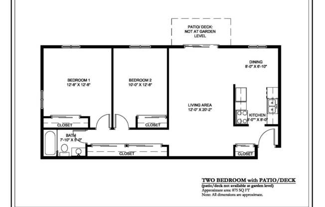 2 beds, 1 bath, 875 sqft, $1,310, Unit 249-208