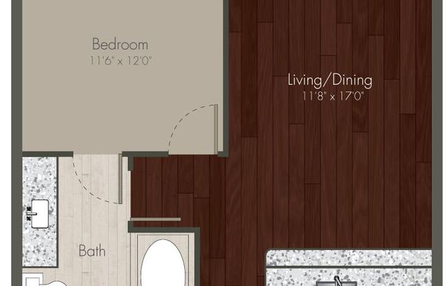 1 bed, 1 bath, 708 sqft, $1,867.95, Unit 613