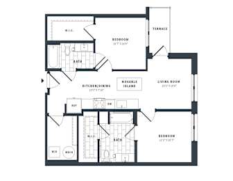 2 beds, 2 baths, 913 sqft, $3,298