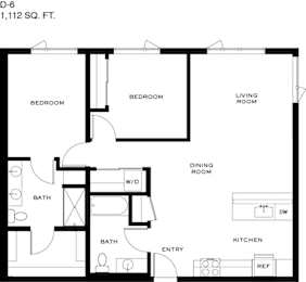 2 beds, 2 baths, 1,122 sqft, $2,518